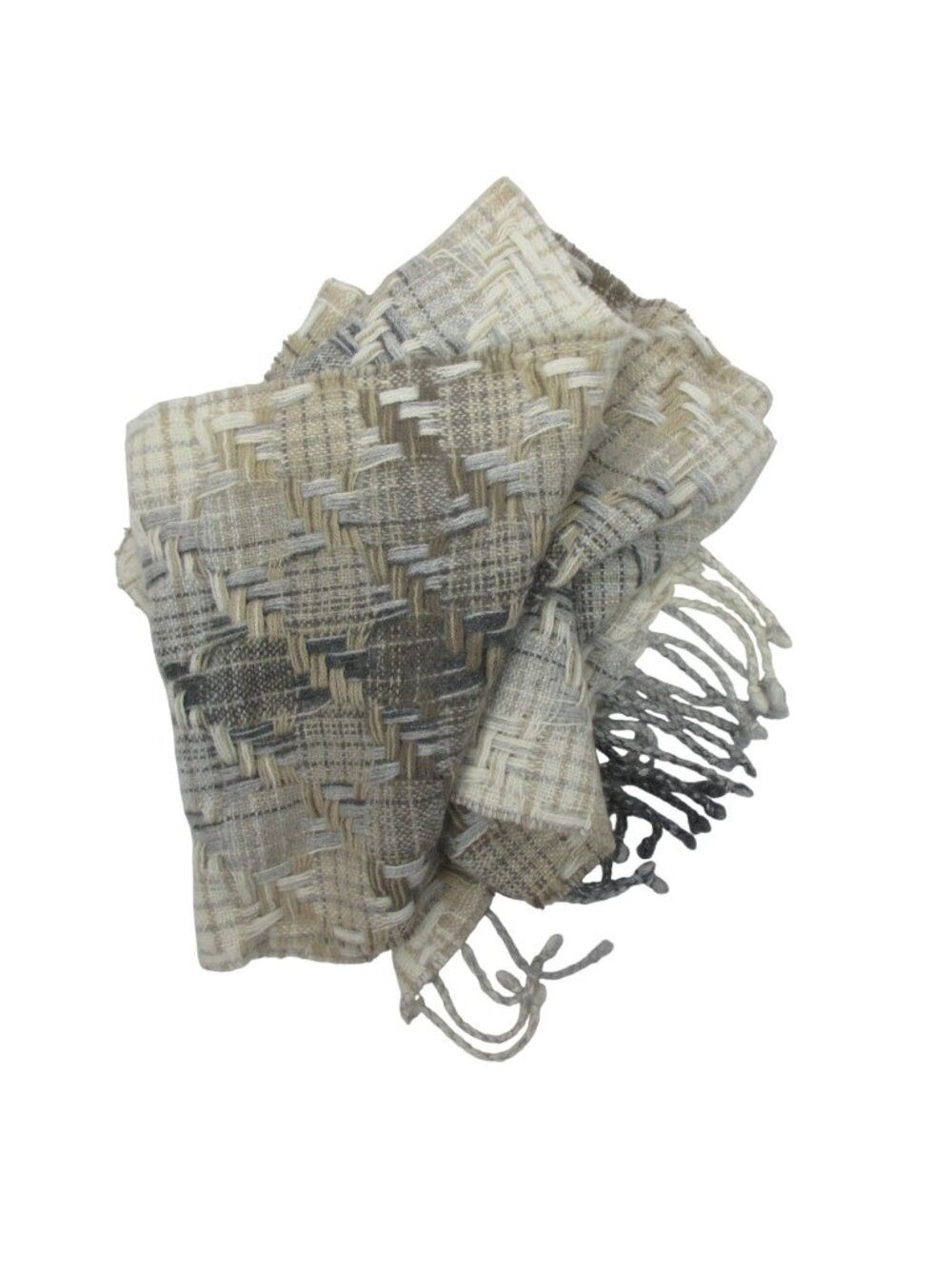 Charter Club 100% Cashmere Scarf Unisex Textured Woven Luxurious size 10" x 66"